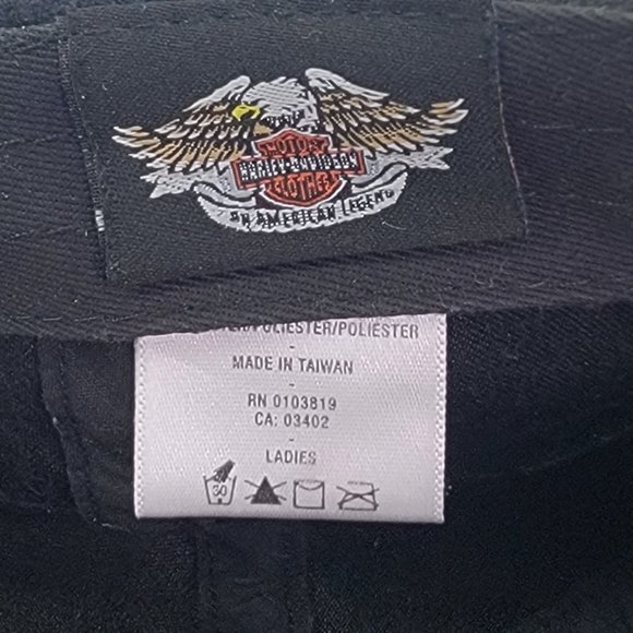 Women's Harley-Davidson Hat Black Ponytail Cap Red Roses Ladies Motorcycle Biker - Picture 9 of 9